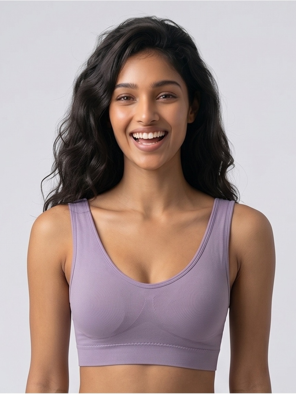 Seamless Scoop Sports Bra in Lavender